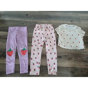 Mini Boden Hanna Andersson Girls Strawberry Shirt Top Pants Bottoms size 5 #4